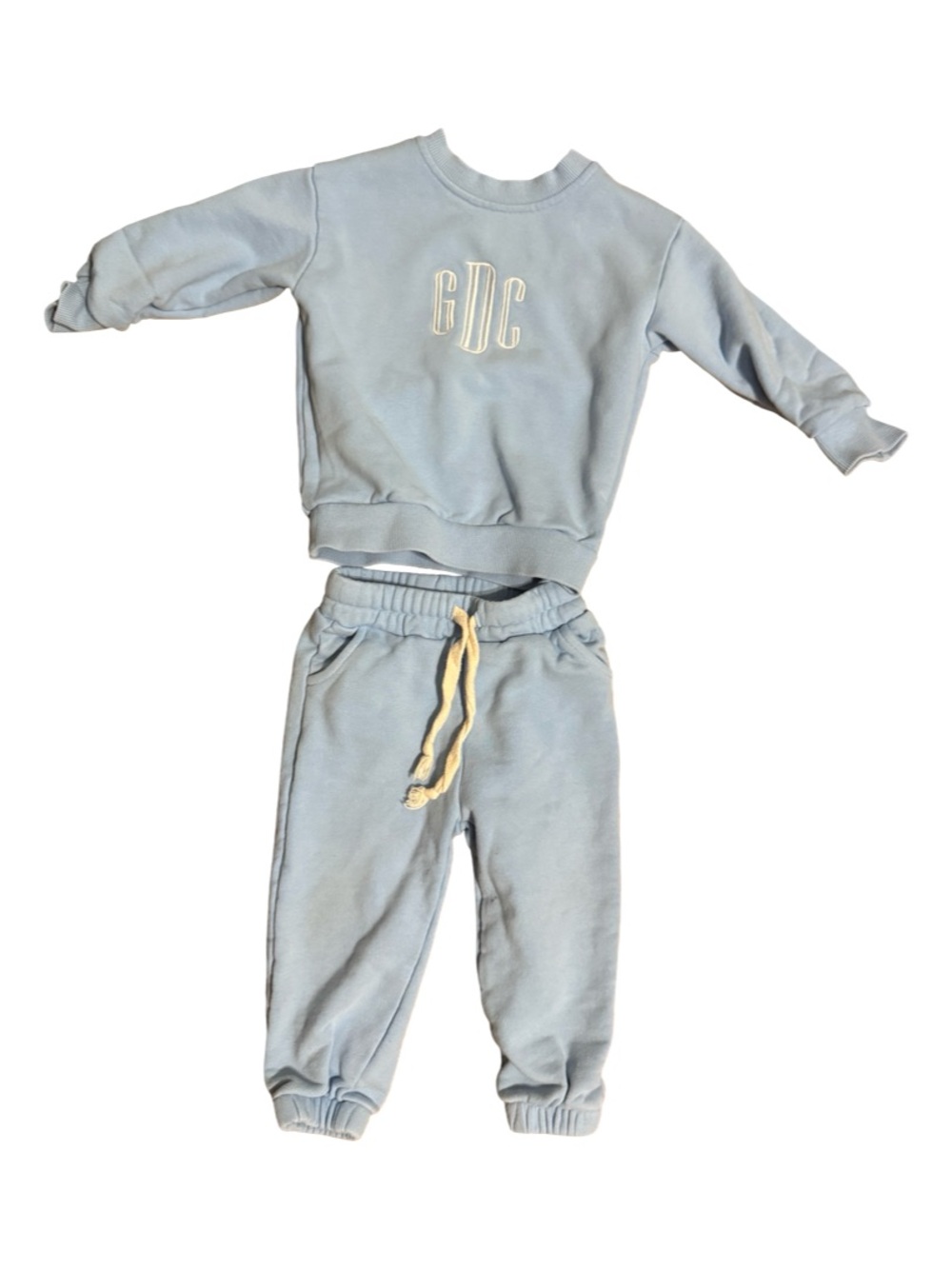 Monogrammed “GDC” Blue Sweatshirt & Pants Set Boys Size 18-24M Two Piece